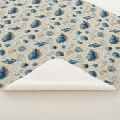 Seashells On French Script Parchment Sherpa Deken (3/4)