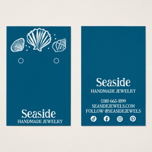 SEASHELLS Oorbel Ketting Sieraden Display Kaart (Voorkant /achterkant)