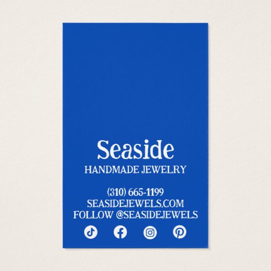 SEASHELLS Oorbel Ketting Sieraden Display Kaart (Achterkant)