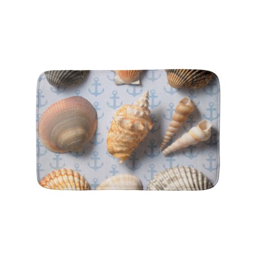 Seashells op ankerachtergrond badmat (Voorkant)