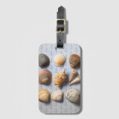 Seashells op ankerachtergrond bagagelabel (Voorkant (verticaal))