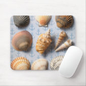 Seashells op ankerachtergrond muismat (Met muis)