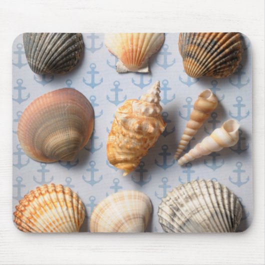 Seashells op ankerachtergrond muismat (Voorkant)