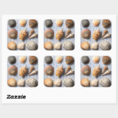 Seashells op ankerachtergrond vierkante sticker (Vel)