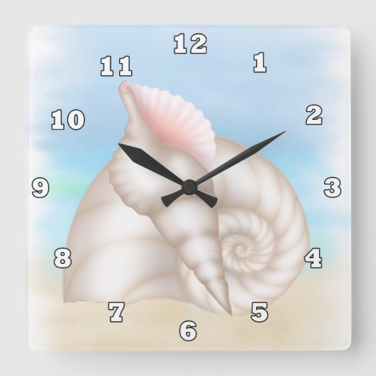 Seashells op de klok van de Beach (Voorkant)