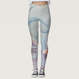 Seashells op de leggings van de douanedruk