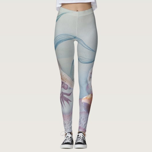 Seashells op de leggings van de douanedruk (Voorkant)