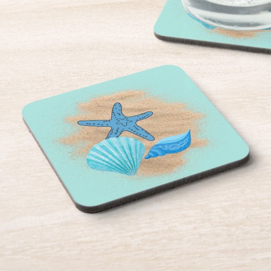 Seashells op een strand Onderzetters (Linkerzijde)