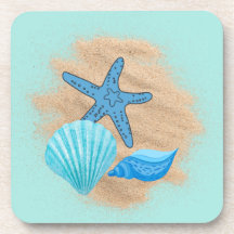 Seashells op een strand Onderzetters