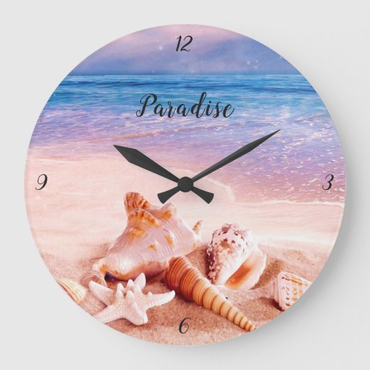 Seashells op het strand van het Zee Grote Klok (Voorkant)