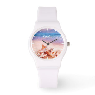 Seashells op het strand van het Zee Horloge