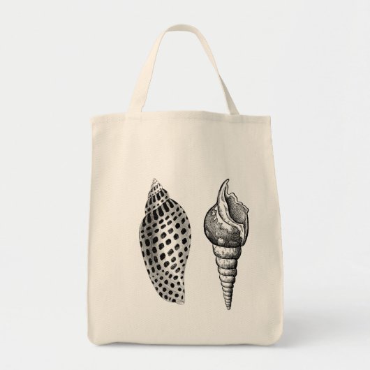 Seashells Organic Cotton Grocery Tas (Voorkant)