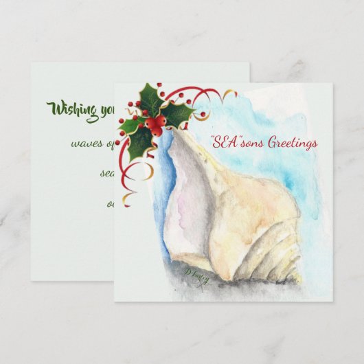 Seashells Ornament Bedankkaart (Voorkant / Achterkant)