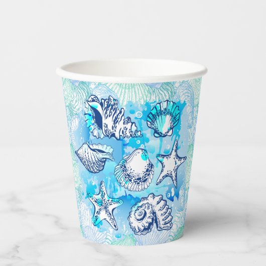 Seashells Papieren Bekers (Voorkant)