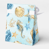 Seashells Pattern Beach Vrijgezellenfeest Bedankdoosjes (Achterkant)