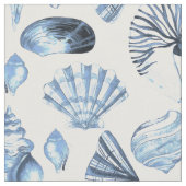 Seashells Pattern in Blue Stof (Close Up)