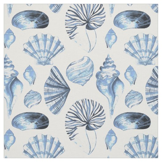 Seashells Pattern in Blue Stof (Swatch)
