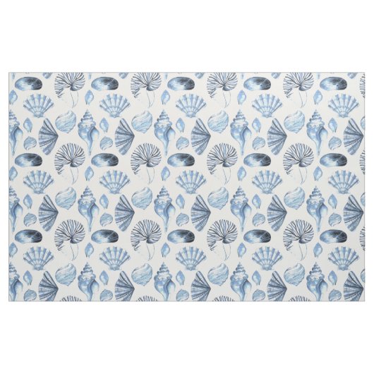 Seashells Pattern in Blue Stof (Fat Quarter)