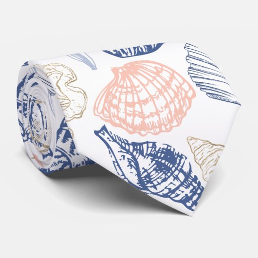 Seashells Pattern Stropdas (Opgerold)