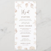 Seashells & Pearls Coastal Beach Seafront Wedding  Menu (Voorkant)