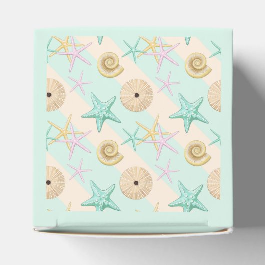 Seashells Retro Pastel Zee Life Bedankdoosjes (Bovenkant)