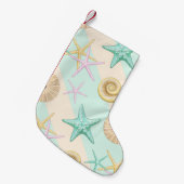 Seashells Retro Pastel Zee Life Kleine Kerstsok (Voorkant (Hangend))