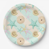 Seashells Retro Pastel Zee Life Papieren Bordje (Voorkant)
