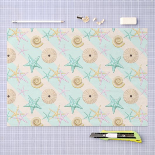 Seashells Retro Pastel Zee Life Tissuepapier (Craft)