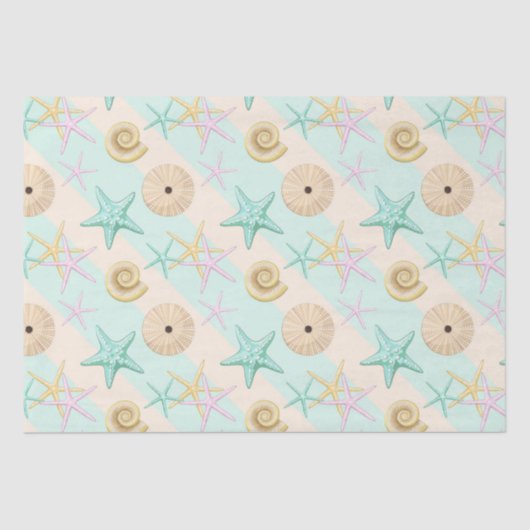Seashells Retro Pastel Zee Life Tissuepapier (Voorkant)