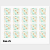 Seashells Retro Pastel Zee Life Vierkante Sticker (Vel)