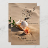 Seashells Roos Sand Save The Date (Voorkant / Achterkant)
