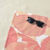 Seashells roze en wit patroon strandlaken (In situ)