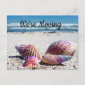 Seashells Sandy Beach Ocean Change of Address Aankondigingskaart (Voorkant)