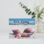 Seashells Sandy Beach Ocean Change of Address Aankondigingskaart (Staand voorkant)