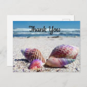 Seashells Sandy Beach Ocean Dank je Briefkaart (Voorkant / Achterkant)