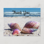 Seashells Sandy Beach Ocean Dank je Briefkaart (Voorkant)