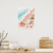 Seashells Sandy Beach Poster (Keuken)