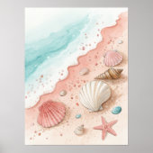 Seashells Sandy Beach Poster (Voorkant)