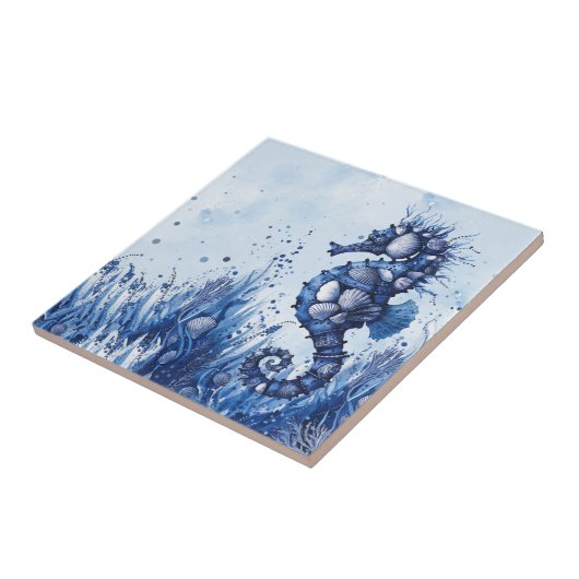 Seashells Seahorse Tegeltje (Zijkant)