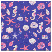 Seashells Seahorses and Seastars Stof (Close Up)