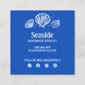 SEASHELLS Sieraden CARE INSTRUCTIES Handgemaakte C Vierkante Visitekaartje (Achterkant)