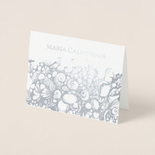 Seashells Silver Folie Kaart