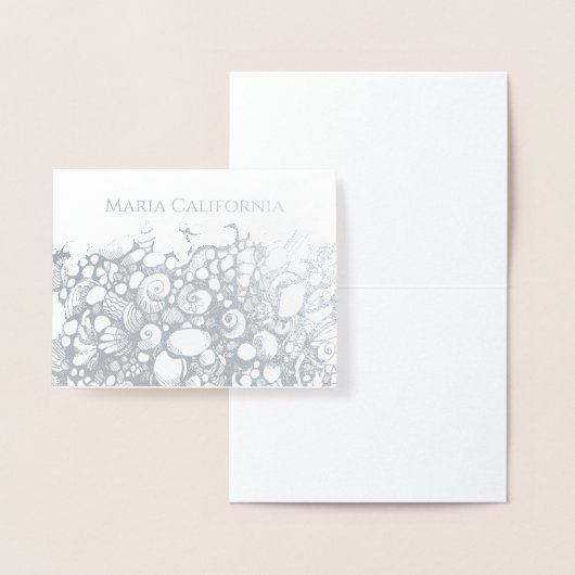 Seashells Silver Folie Kaart (Display)