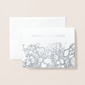 Seashells Silver Folie Kaart (Voorkant met envelop)