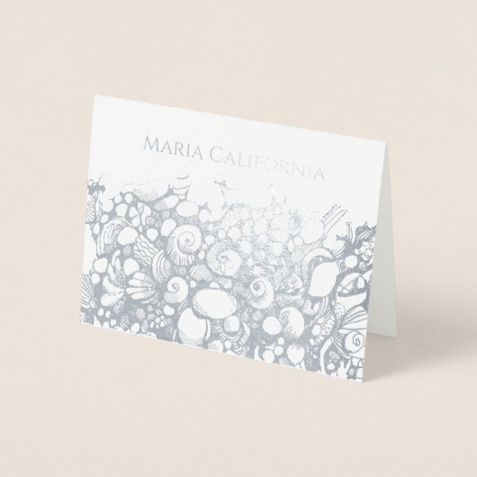 Seashells Silver Folie Kaart (Voorkant)