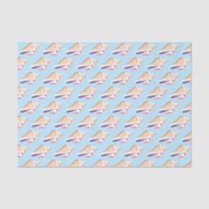 Seashells Simple Zee Ocean Pattern Blue white Tissuepapier
