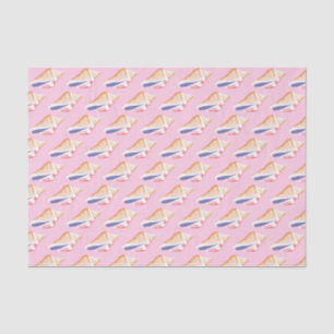 Seashells Simple Zee Ocean Pattern Pink Paars Tissuepapier