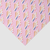 Seashells Simple Zee Ocean Pattern Pink Paars Tissuepapier (Detail)