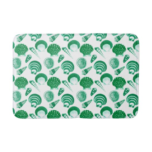 Seashells - smaragdgroen op een witte achtergrond badmat (Voorkant)