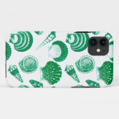 Seashells - smaragdgroen op een witte achtergrond Case-Mate iPhone case (Achterkant (horizontaal))